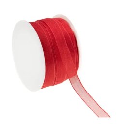 Ruban organza, rouge, 10 mm, 20 m