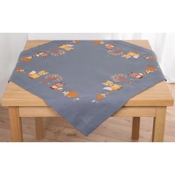 Nappe à broder ""renard et hérisson