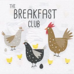 Serviettes en papier ""breakfast club"", 33 x 33 cm, 20 pièces