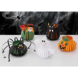 buttinette Kit créatif en papier Lumignons ""Halloween"", 5 pièces