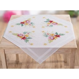 Nappe à broder ""fleurs tropicales
