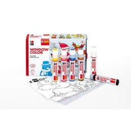 Marabu KiDS Window Color « Noël » , 6 x 25 ml
