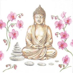 Serviettes en papier ""Bouddha"", 33 x 33 cm, 20 pièces