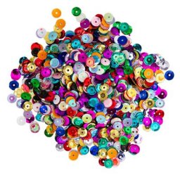 Paillettes, multicolore, 6 mm Ø, 75 g