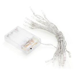 Guirlande lumineuse avec compartiment à piles et minuterie, 20 ampoules, transparent