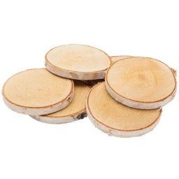 Rondelles en bois de bouleau véritable, 10 cm Ø, 6 pièces