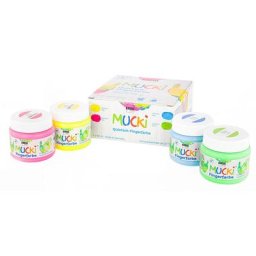 Mucki Quietsch peinture pour doigts ""Neon"", 4x 150 ml