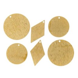 Pendentifs ""cercle & losange"", doré, 13–27 mm, 6 pièces