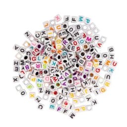 Dés de lettres, multicolore, 6 mm, 320 pièces