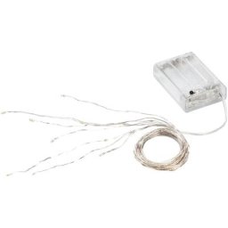 Guirlande de fils lumineux micro-LED avec compartiment à piles et minuterie, 40 ampoules LED