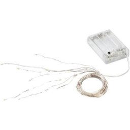 Guirlande de fils lumineux micro-LED avec compartiment à piles et minuterie, 40 ampoules LED