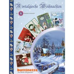 Kit créatif pour cartes 3D « Noël nostalgique », pour 6 cartes