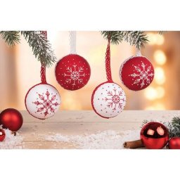 Kit broderie ""boules de Noël, flocons