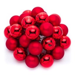 Boules de Noël avec fil métallique, rouge