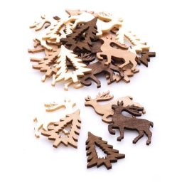 Confettis de table ""élan et sapin"", 4 cm, 24 pièces
