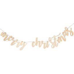 Guirlande ""Merry Christmas"", en bois, 2 m