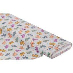 Tissu jersey en coton « petits dragons », gris clair/multicolore