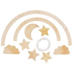Set de mobile ""Lune & étoiles"" en bois