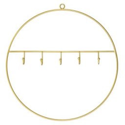 Anneau en fil métallique, avec œillet, doré, 30 cm Ø