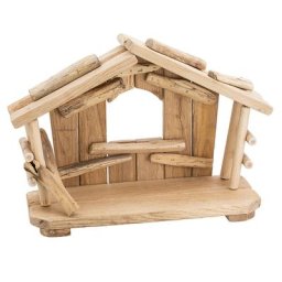 Crèche en bois flotté, 39 x 15 x 27 cm