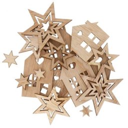Confettis de table ""maisons et étoiles"", nature, 16 pièces