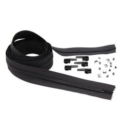 buttinette Fermeture à glissière sans fin en kit, noir, spirales : 6,5 mm, 2 m