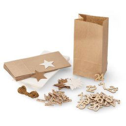 Kit de sachets de l'Avent, nature/blanc, 24 pièces