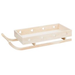 Luge en bois, avec plateau, 50 x 20 x 9 cm
