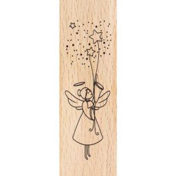 Tampon en bois ""ange"", 3 x 9 cm