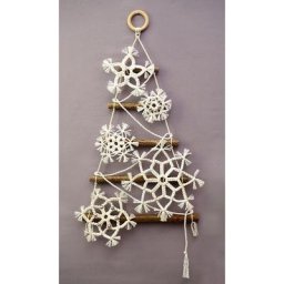 Kit macramé ""sapin de flocons"", 30 x 55 cm