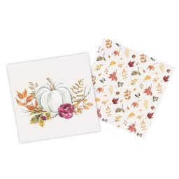 Tissu panel canevas ""citrouille"", crème/multicolore