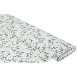 Tissu coton ""ramure"", crème/multicolore