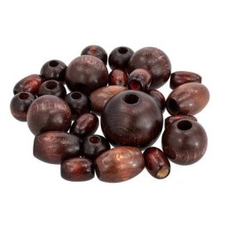Boules en bois pour macramé, marron