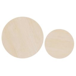 Dessous de bouteille en bois, 12 cm Ø et 17 cm Ø, 2 pièces