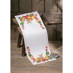 Chemin de table à broder ""faon automne