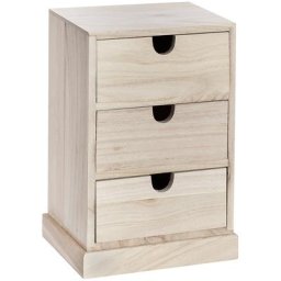 Mini-commode en bois brut, 24 x 16 x 11,5 cm