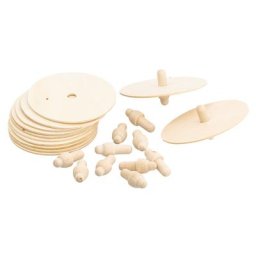 Kit créatif en bois ""toupie"", 12 toupies