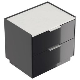 Table de chevet Artem 60cm B quartz avec 2 tiroirs SoftClose Graphite brillant