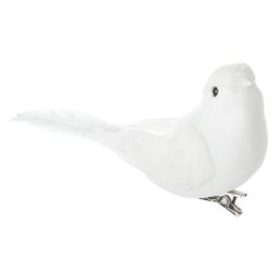 Oiseaux en plumes, blanc, 4 pcs.