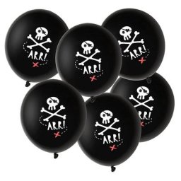 Ballons ""pirate"", Ø 30 cm, 6 pièces