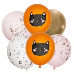 Ballons ""Halloween-chat"", Ø 30 cm, 6 pièces