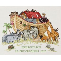 Tableau de naissance à broder "" arche de Noé