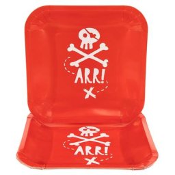 Assiettes en carton ""pirate"", 20 x 20 cm, 6 pièces