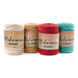buttinette Corde tressée pour macramé ""braided"", épaisseur : 4 mm Ø, longueur : 65 m