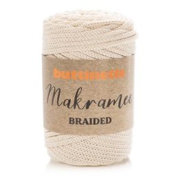 buttinette Corde tressée pour macramé ""braided"", écru, épaisseur : 4 mm Ø, longueur : 65 m