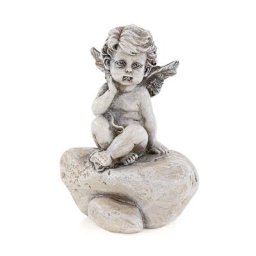 Ange en résine, blanc-noir, 12,5 x 9 cm