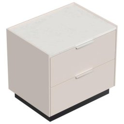 Table de chevet Artem 60cm B quartz avec 2 tiroirs SoftClose Creme Graphite