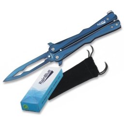 Couteau papillon balisong 21,2cm bleu ALBAINOX
