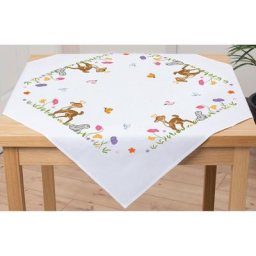 buttinette Nappe à broder ""printemps des animaux de la forêt