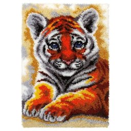 Tapis au point noué ""bébé tigre